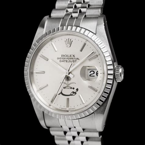 rolex 16220 saudi coat of arms|Rolex Datejust 16220 'Saudi Swords' .